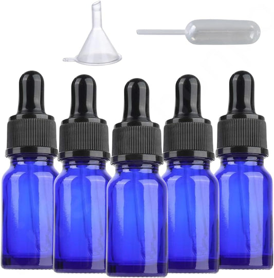 遮光瓶 スポイト瓶 10ml 精油 アロマオイルボトル エッセンシャルオイル 詰め替え ガラス製 オイル フレグランス 詰め替え容器 メイク道具 実験室用 フェイスケアツール マッサージ ジョウゴ付き 漏斗付き